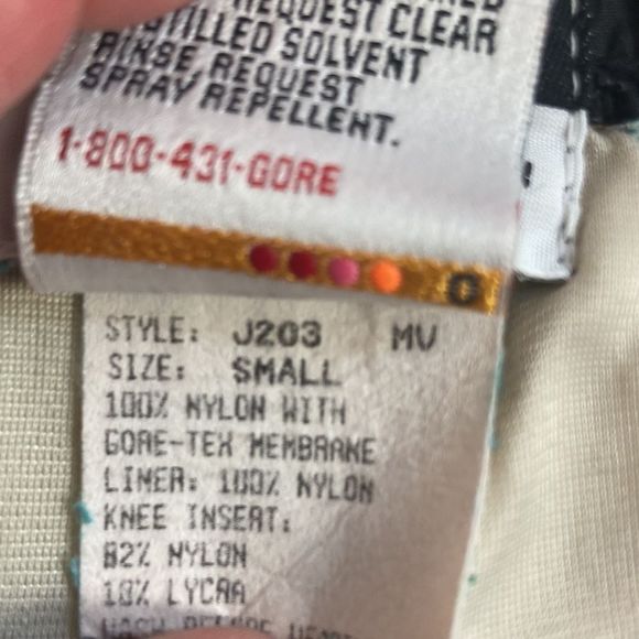 Vintage InSport Womens GoreTex Small Windbreaker Pants 80’s Black Pink & Green - Picture 4 of 16